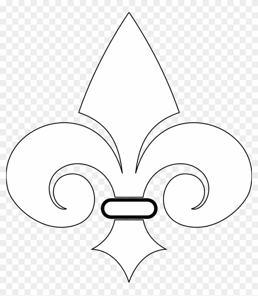 Trendy Fleur De Lis Black White Line Art Tattoo Sample - White Fleur De Li #1262274