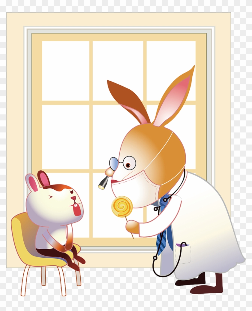 Rabbit Easter Bunny Physician Dentist Illustration - Rabbit #1262306