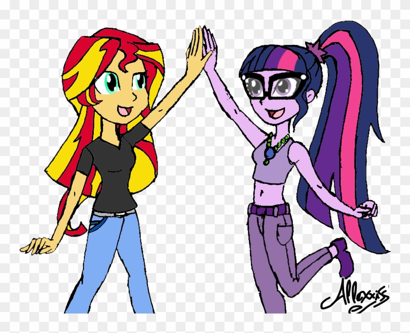 Sunset Shimmer And Sci-twi By Allexxiss - Sunset Shimmer #1262399