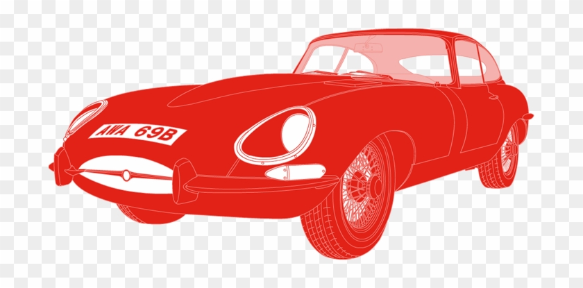 Side Profile Illustration Of Jaguar E-type Awa 96b - Antique Car #1262615