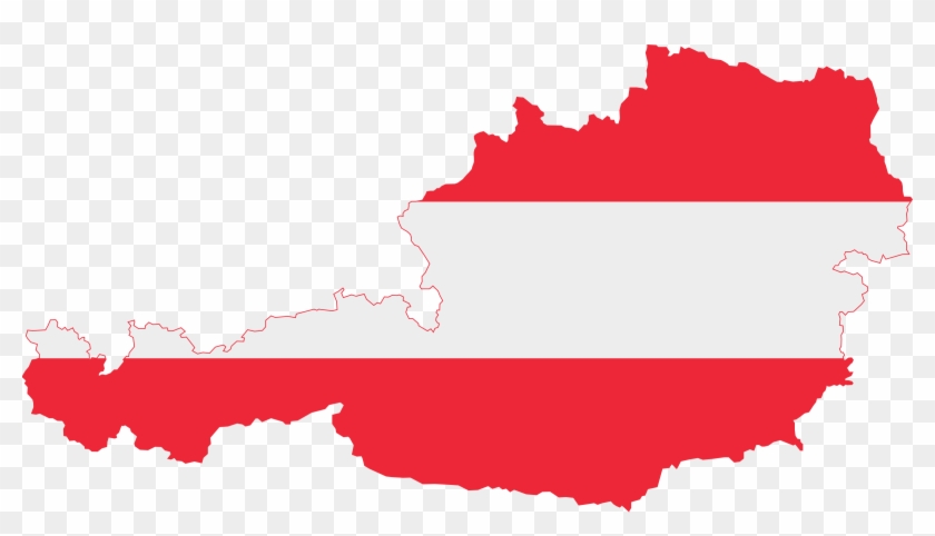Big Image - Österreich Karte Rot Weiß Rot #1262730