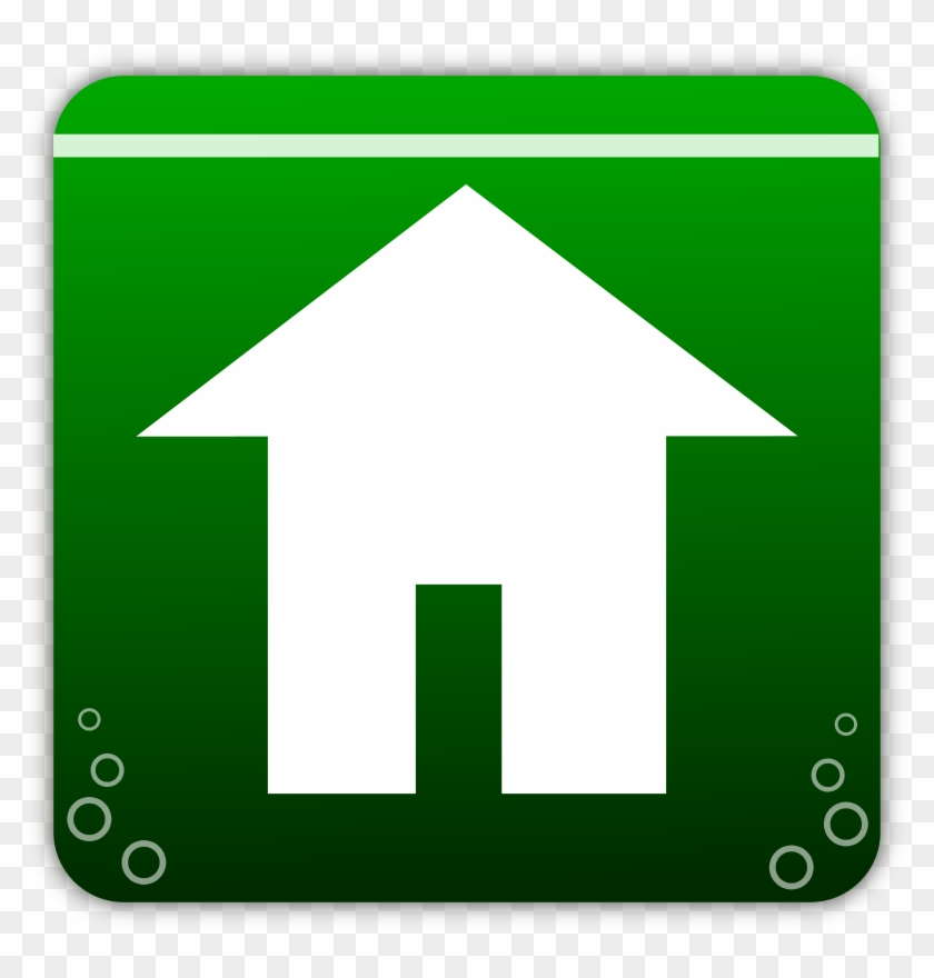 Free Home Icon - Green Home Button Png #1262771