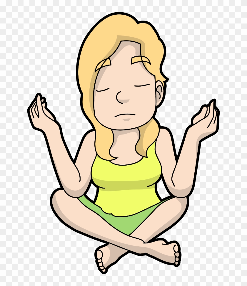 Cartoon Woman Begins To Meditate - Cartoon #1262944