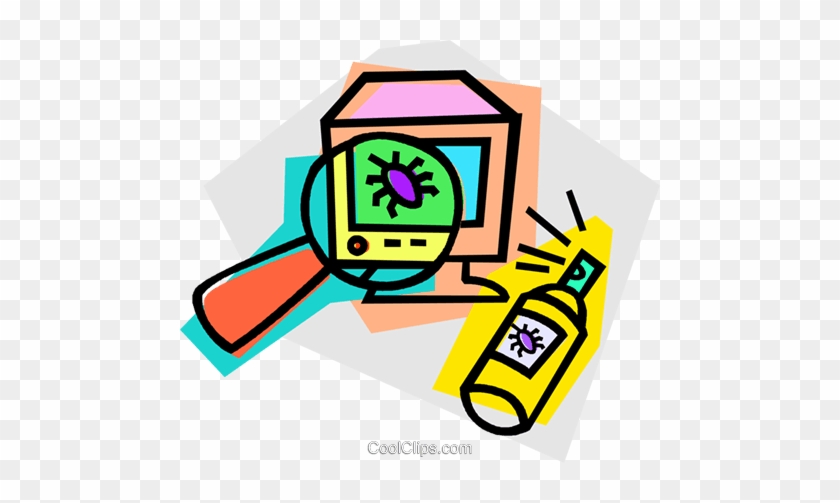 Virus, Computer Bug Royalty Free Vector Clip Art Illustration - Computer #1263159