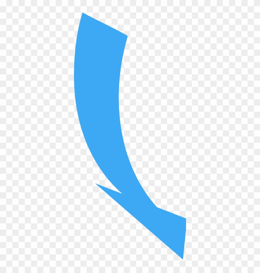 Curved, Narrow Directional Arrow Pointing To The Lower - Telephone Icons Blue Color #1263164
