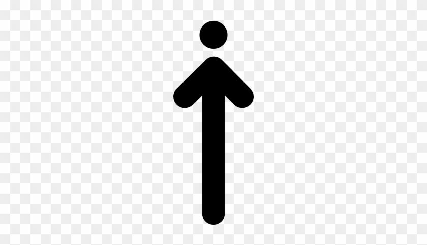 Up Straight Arrow Pointing A Dot Vector - Stick Figure Black #1263171
