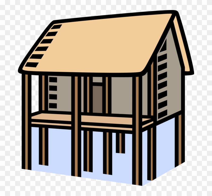 Vector Illustration Of House On Stilts Architecture - 高床 式 住居 イラスト #1263227