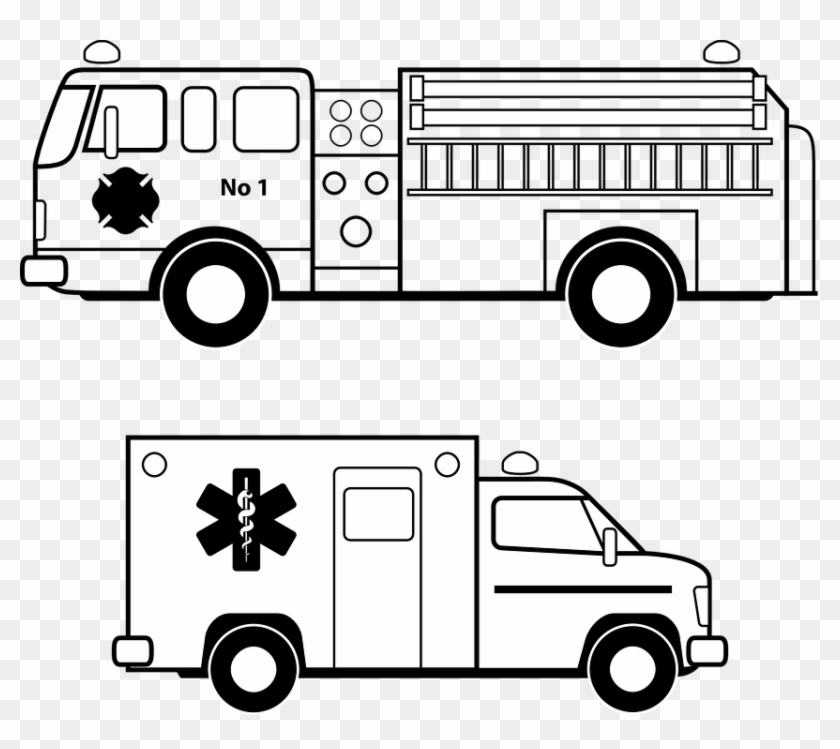 Colouring Pages Of Police Cars 11, Buy Clip Art - Ambulance Clipart Black And White #1263321
