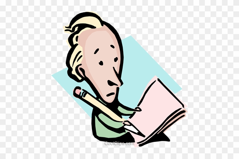 Cartoon Man With Pencil And Papers Royalty Free Vector - Cartoon Writing On  Paper - Free Transparent PNG Clipart Images Download