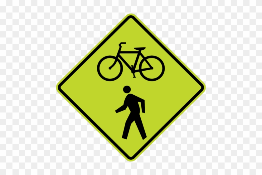 W11 15 Bicycle I Pedestrian Sign - Traffic Signs #1263652