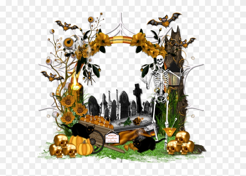 Halloween Scrapbooking Paper Paintshop Pro - Halloween Cluster Frame Png #1263674