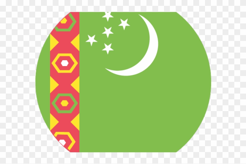 Turkmenistan Flag Clipart Stock - Circle #1263942