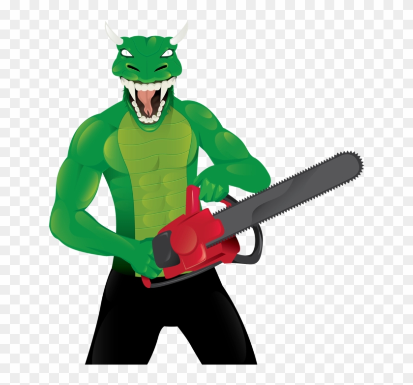 Lizard Man With Chainsaw By Disillusioneddesigns - Man With Chainsaw Transparent #1263955