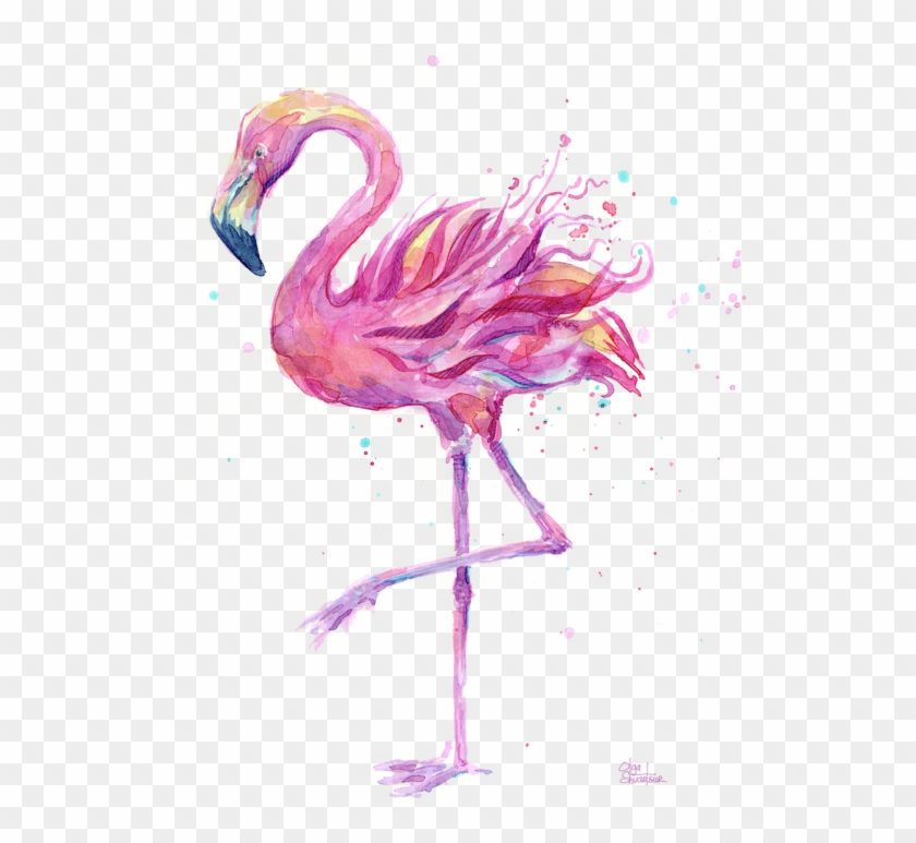 Click And Drag To Re-position The Image, If Desired - Flamingo Watercolor Png #1264004