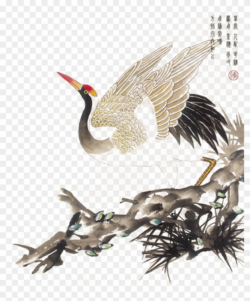 China Chinese Painting Qigong Printmaking Traditional - Chinese Crane Png #1264368