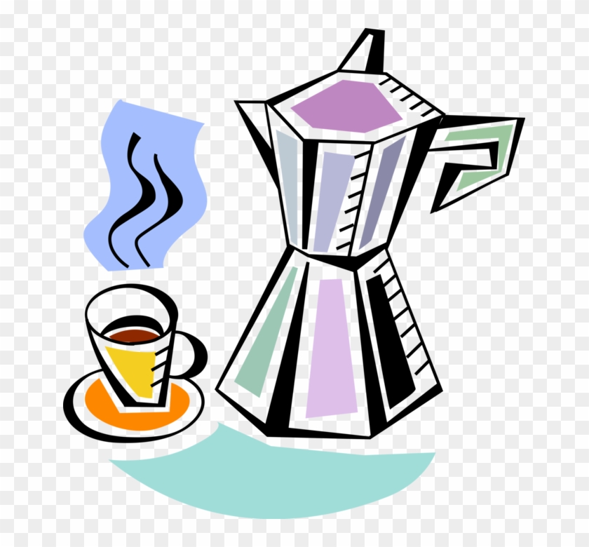 Vector Illustration Of Stove-top Moka Pot Macchinetta - Vector Illustration Of Stove-top Moka Pot Macchinetta #1264403