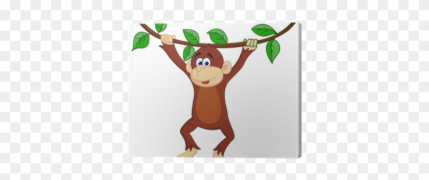 Komik Bebek Aslan Vektör Çizim Tuval Baskı • Pixers® - Clip Art Monkeys Hanging From Tree #1264520