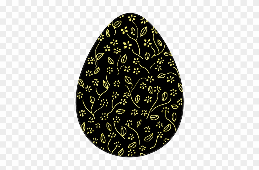 Decorated Easter Egg Black Yellow - Black And Yellow Easter Eggs #1264574