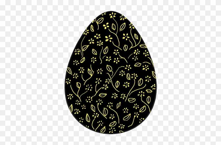 Decorated Easter Egg Black Yellow - Black And Yellow Easter Eggs #1264574