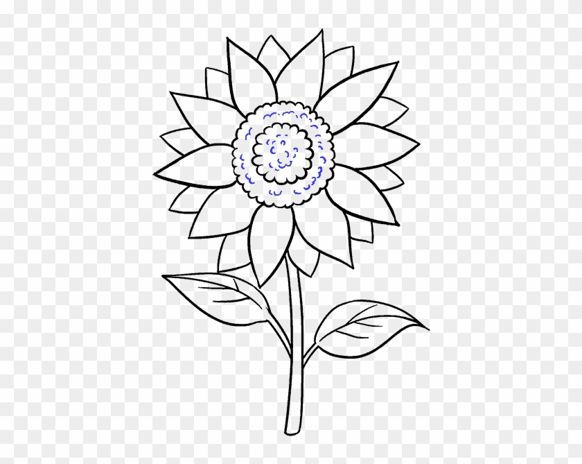 Simple Sunflower Outline @ Outline.pics