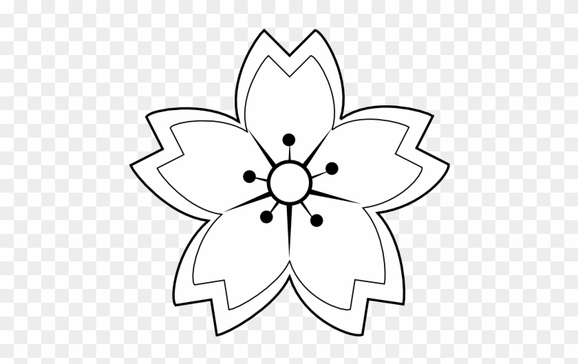 Flower Drawings, Flower Clips, Black Flowers, Mosaic - Flower Clip Art Black And White Outline #1264678