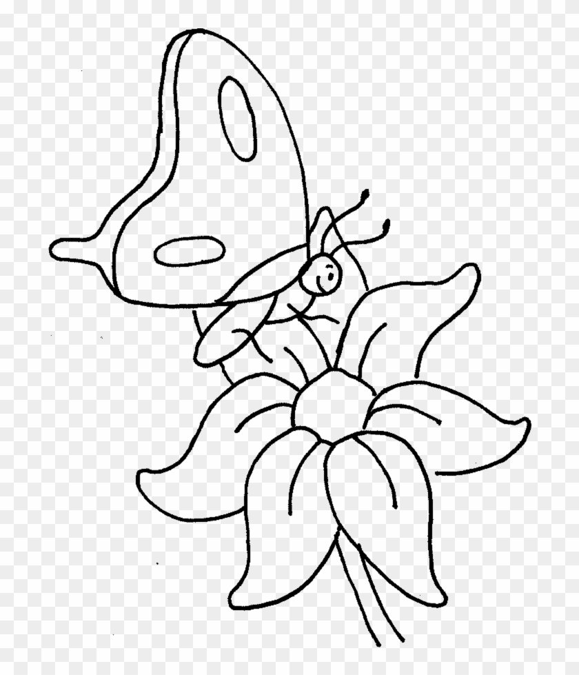 Perfect Coloring Pictures Of Flowers And Butterflies - Butterfly On A Flower Coloring Pages #1264714