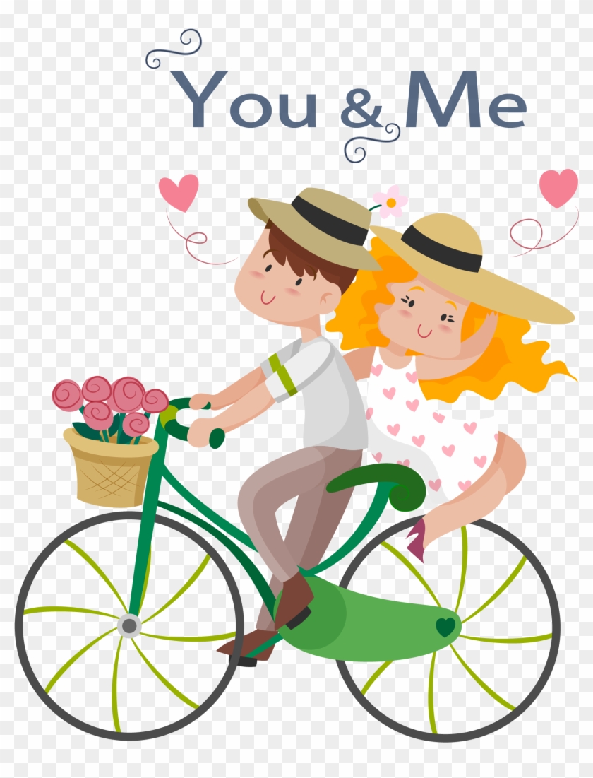 Couple Bicycle Love Illustration - Couple Png Cycling #1265001