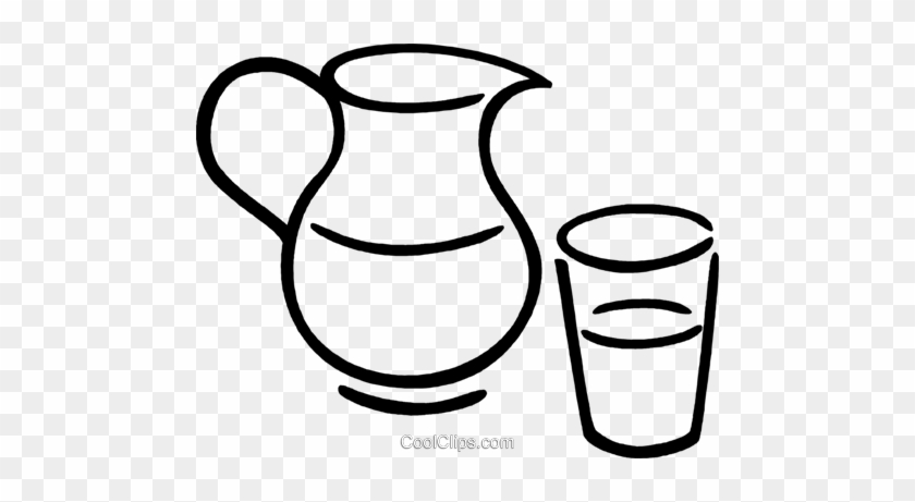 Pitcher Of Juice Royalty Free Vector Clip Art Illustration - Jug Clipart Black And White Png #1265000