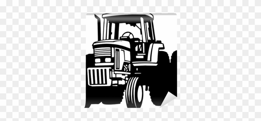 Tractor Vinyl Ready Vector Illustration Wall Mural - John Deere Tractors In Black And White #1265287