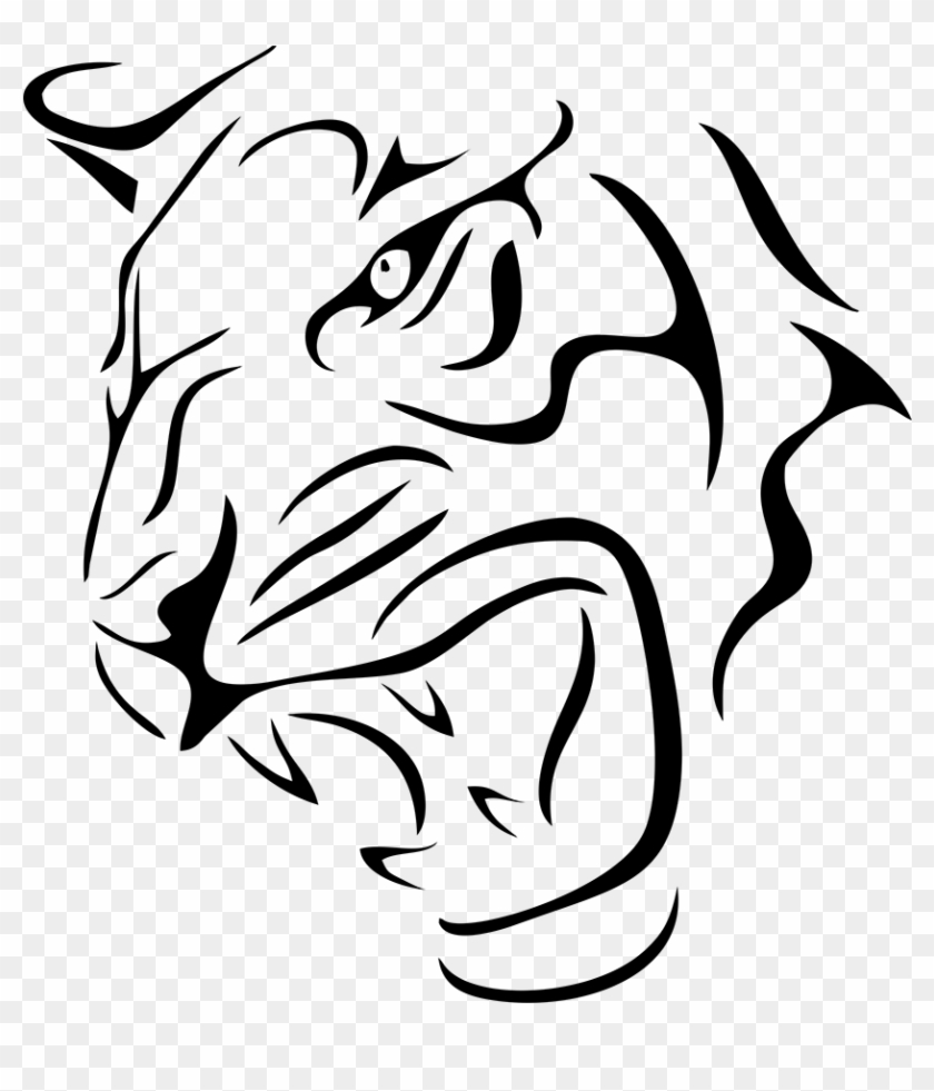 Tiger Lion Head Scary Auto Car Bumper Window Vinyl - Dibujos Tribales De Tigres #1265310