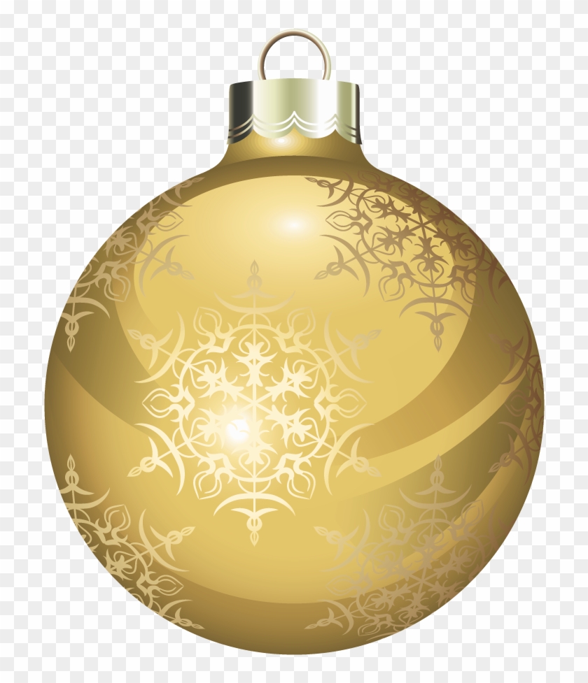 Gold Christmas Balls Clipart - Gold Christmas Ball Png #1265613
