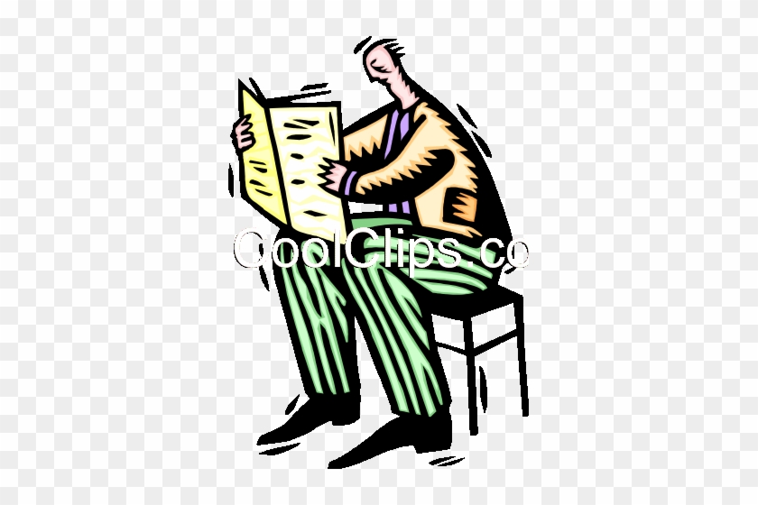 Businessman Reading Newspaper Royalty Free Vector Clip - Businessman Reading Newspaper Royalty Free Vector Clip #1265697