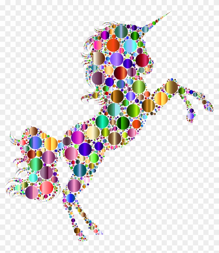 Unicorn Silhouette 2 Circles 7 No Background - Transparent Background Unicorn Clipart #1265733