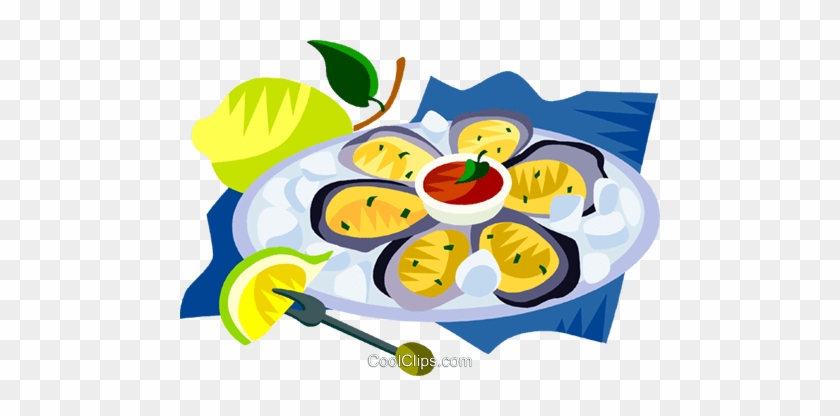 Eu European Cuisine Oyster Platter Royalty Free Vector - Food #1265829