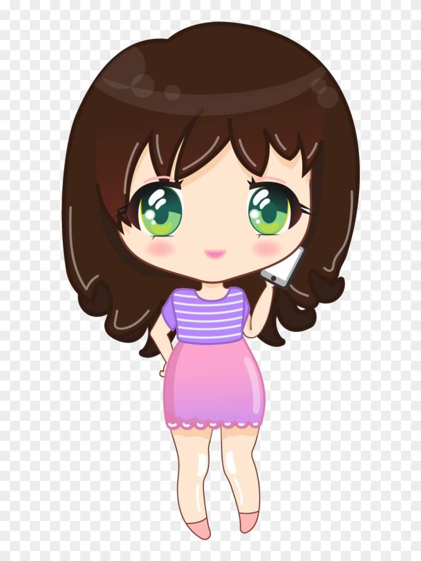 Kawaii Chibi Girl Calling By Barovlud - Calling Cartoon Girl Png #1265894