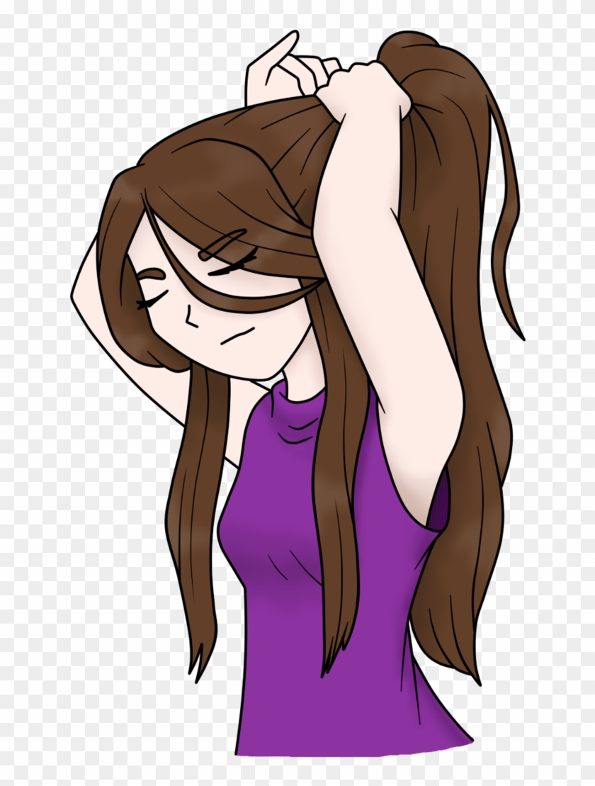 Girl Tying Hair By Nicksplosivez - Cartoon #1265921