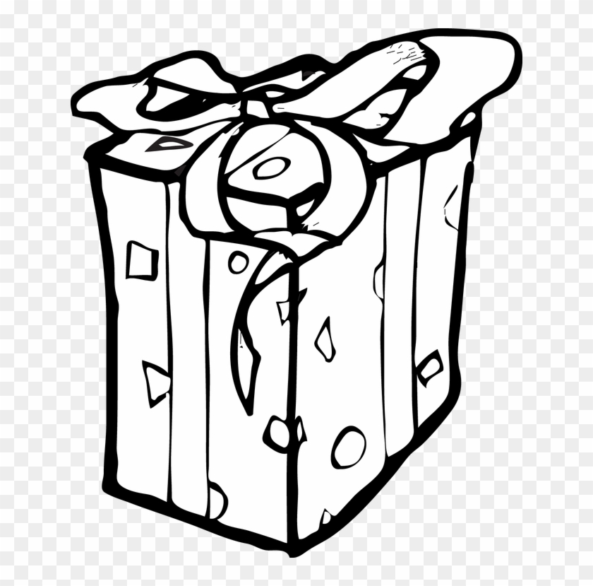 Black Gift Box Clip Art Pictures To Pin On Pinterest - Present Transparent Image Black White #1266235
