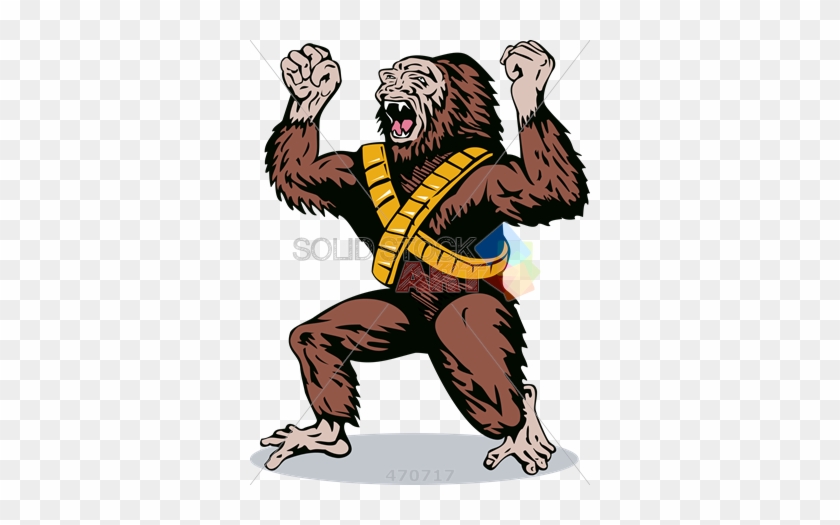 Stock Illustration Of Old Fashioned Cartoon Illustration - Angry Ape #1266266