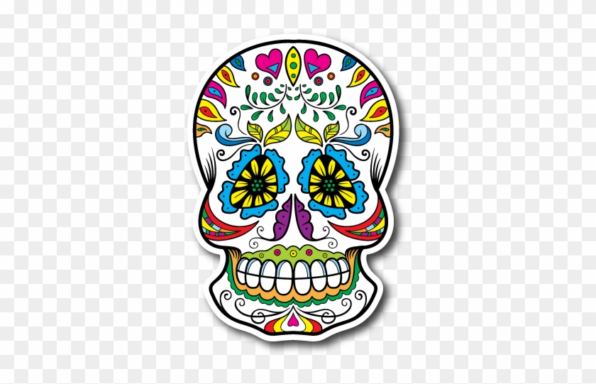 Sugar Skull Vinyl Sticker - Adult Coloring Book Day Of The Dead: Dia De Los Muertos: #1266344
