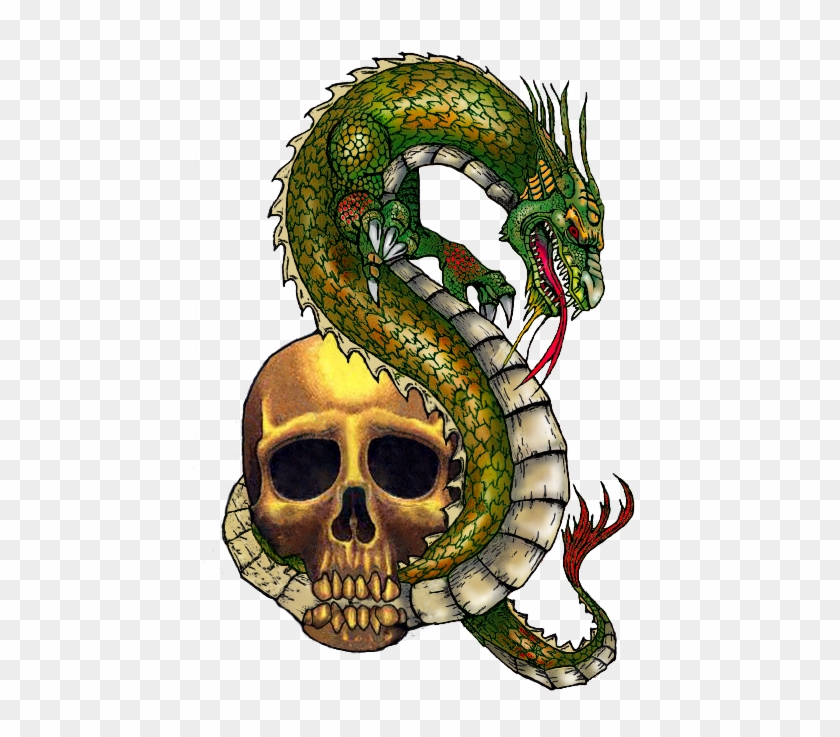 Mersea Island Tattoo Dragon Skull T Shirt Dragon And Skull Png Free Transparent Png Clipart Images Download