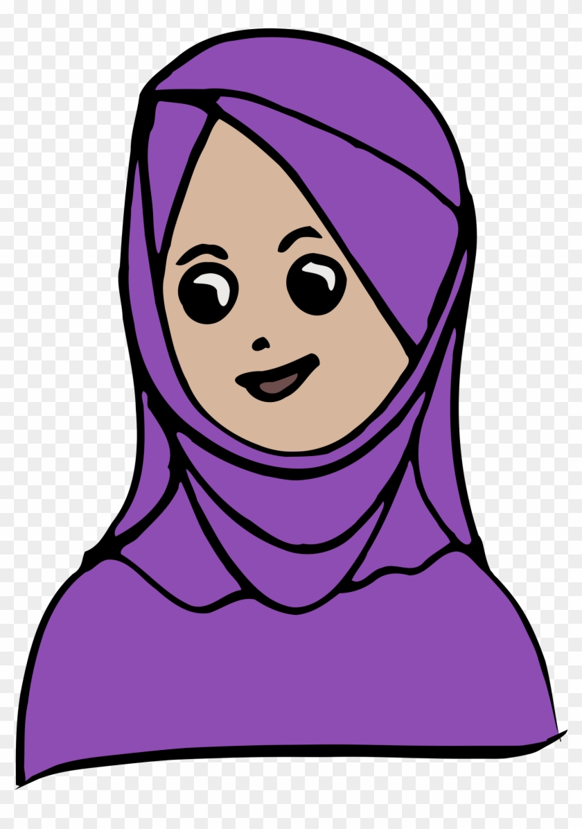 This Free Icons Png Design Of Girl With Headscarf Colour - Clip Art #1266402