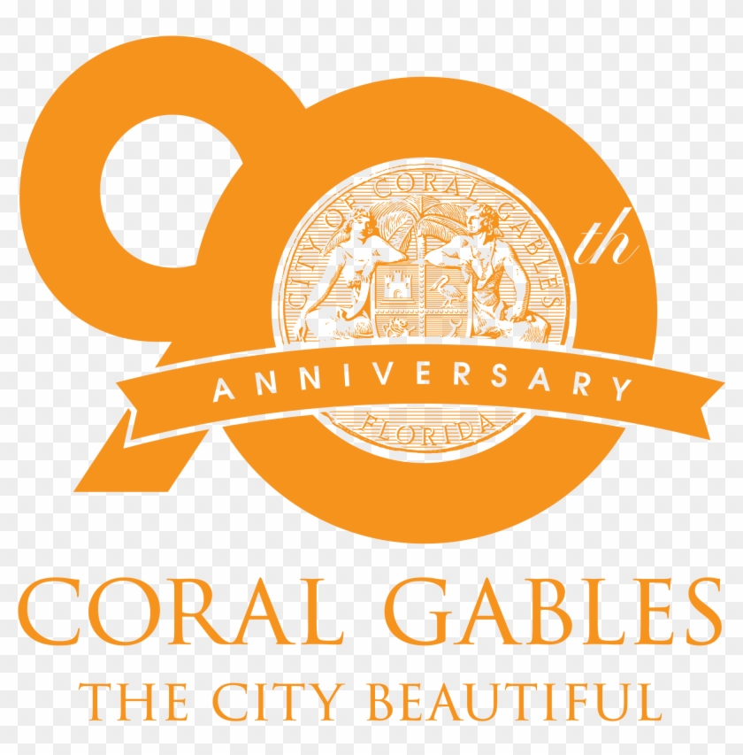 90th Anniversary Logo Orange - City Of Coral Gables #1266415
