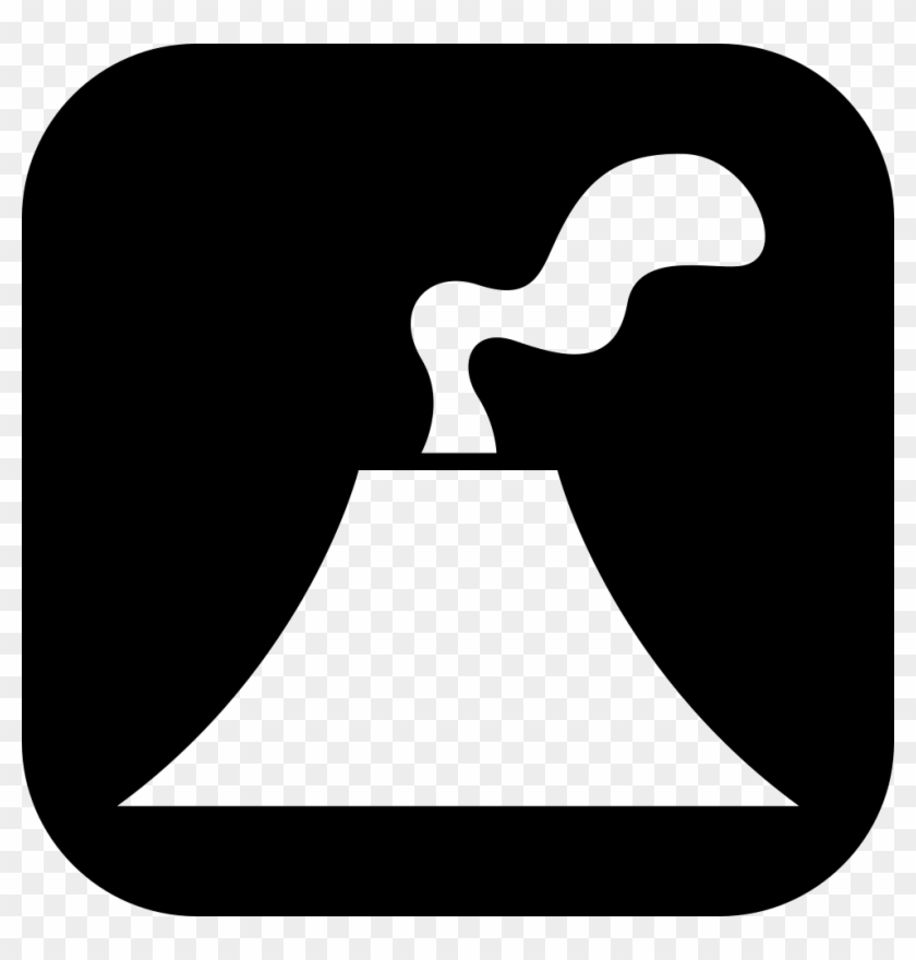 Active Volcano Inside A Rounded Square Comments - Volcano Icon White #1266522