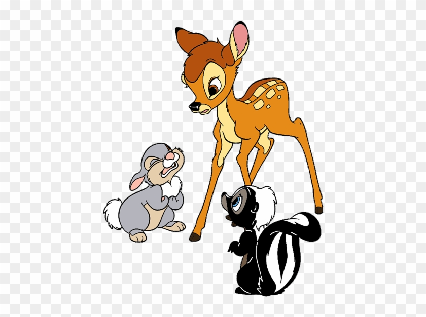 Bambi Group Clip Art Image - Bambi And Thumper And Flower #1266687