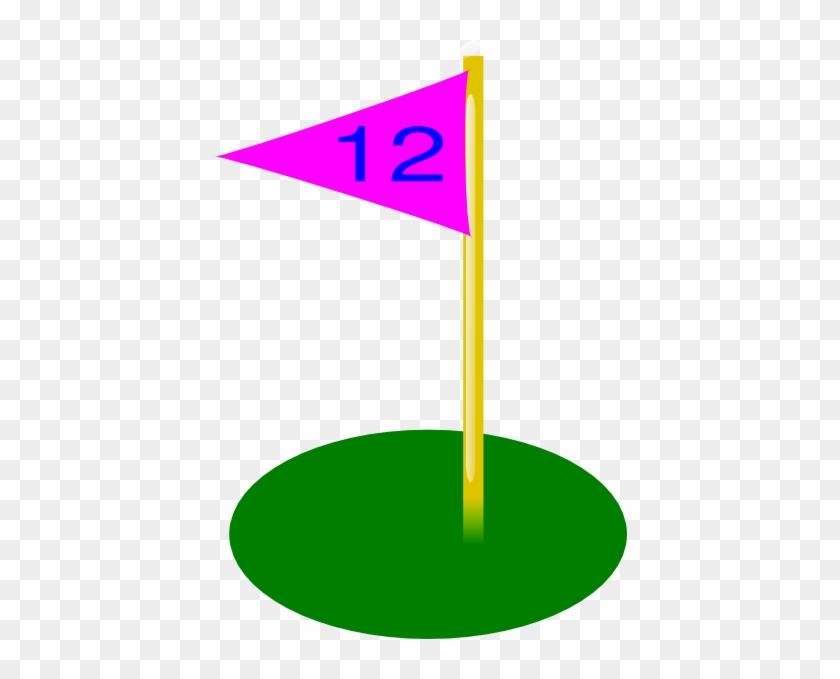 Golf Flag 12th Hole Pink - Clip Art #1266705