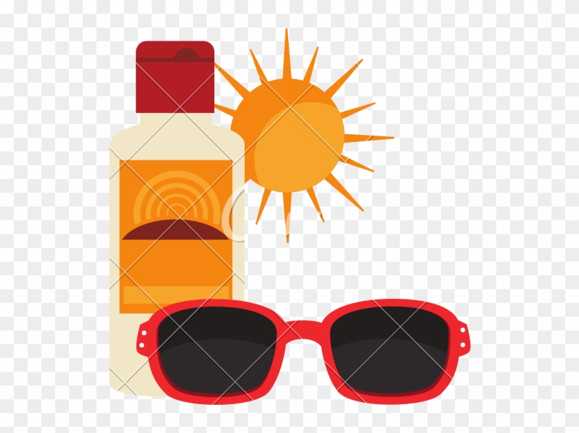 Sunblock Bottle And Sunglasses - Sunglasses #1266849