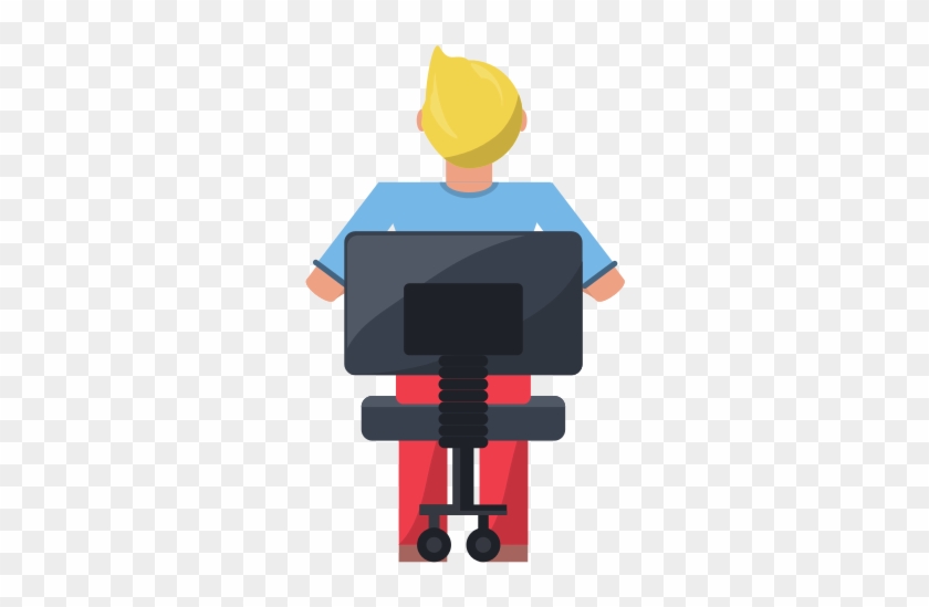 Man Sitting On A Chair - Man Working On Computer Icon #1266891