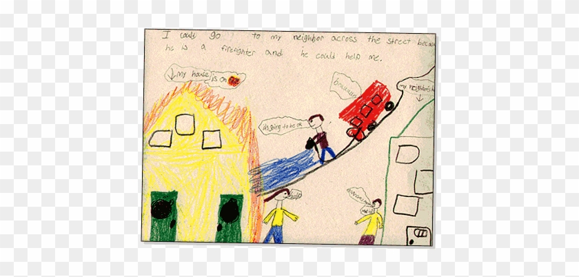 Fire Safety Kid Drawing - Fire Safety Drawing Kids #1267002
