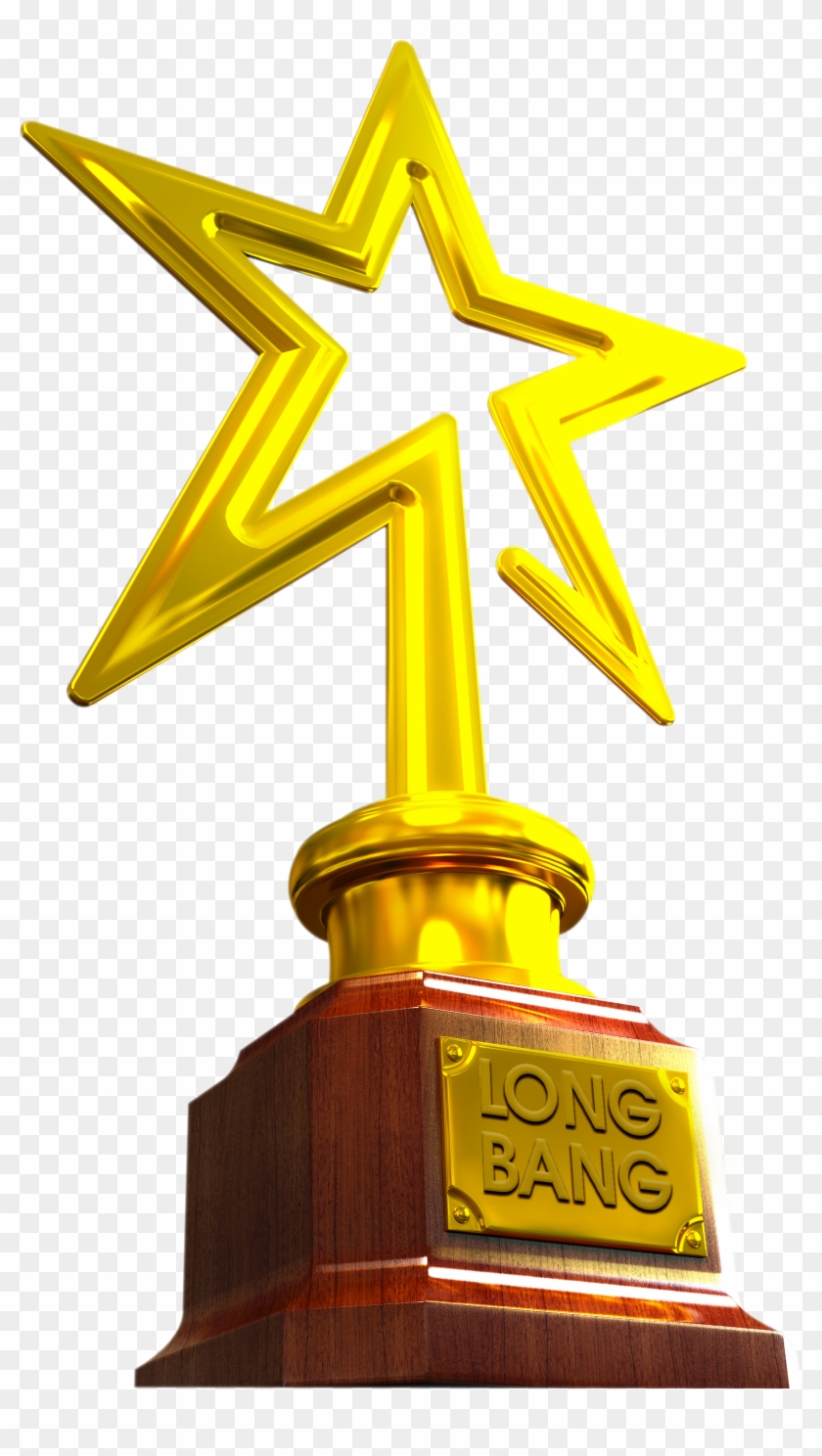 Golden Stars Award Microsoft Powerpoint Template Trophy - Trophy Award Plaque Template #1267390