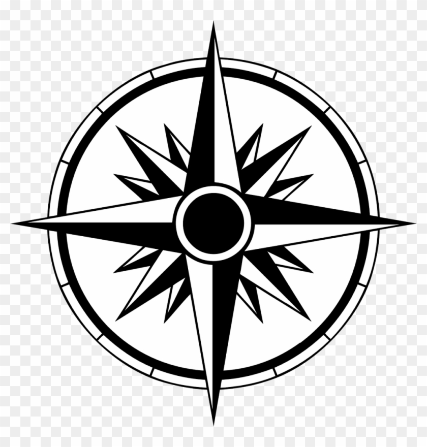 Nautical Star Tattoo Compass Rose Decal Sticker - Los Puntos Cardinales En Ingles Y Español #1267436